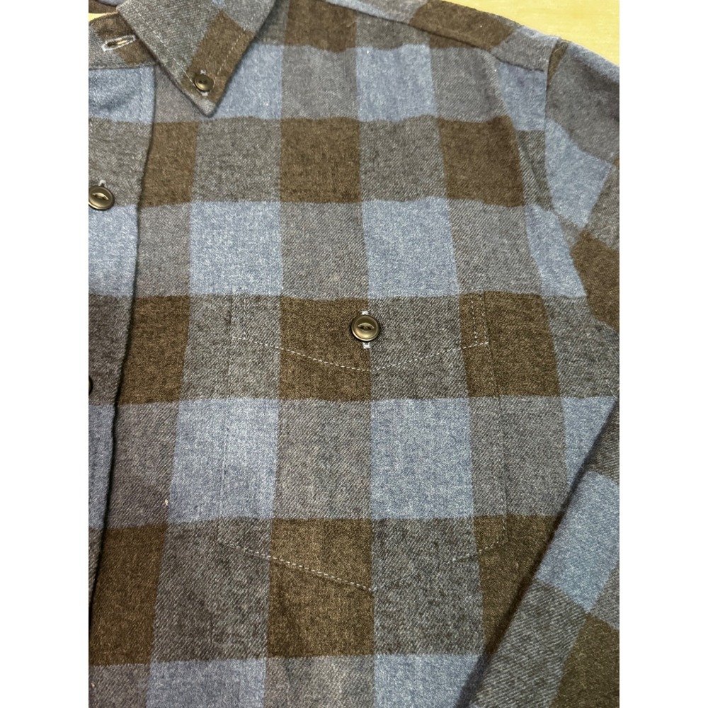 Weatherproof Vintage Mens Blue Black Buffalo Plaid Flannel Shirt Medium M - Picture 3 of 10